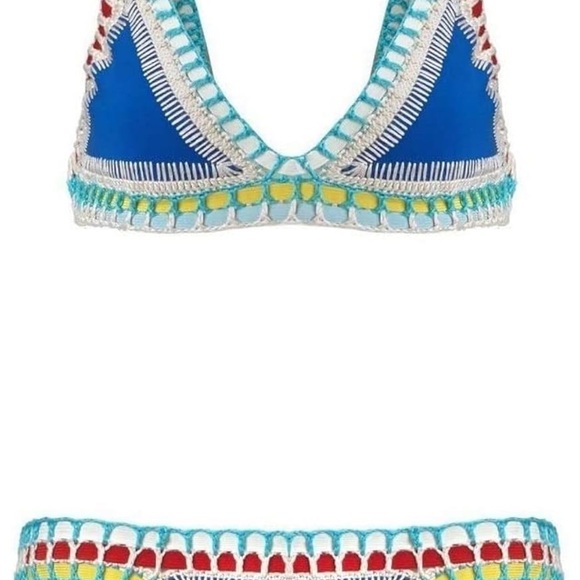 Colorful Crochet Trim Bikini Set - Picture 4 of 6